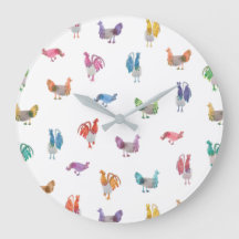 Reloj de pollo acuarela