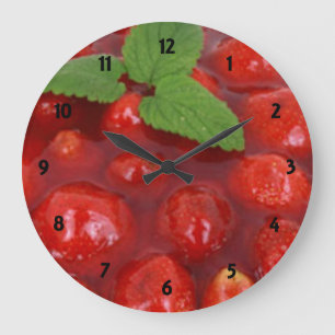 Redondo Grande Reloj de postre de fresa