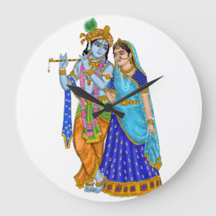 Redondo Grande Reloj de Radha Krishna