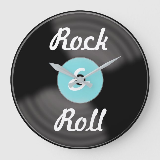 Redondo Grande Reloj de récords rockeros y rollos (Anverso)