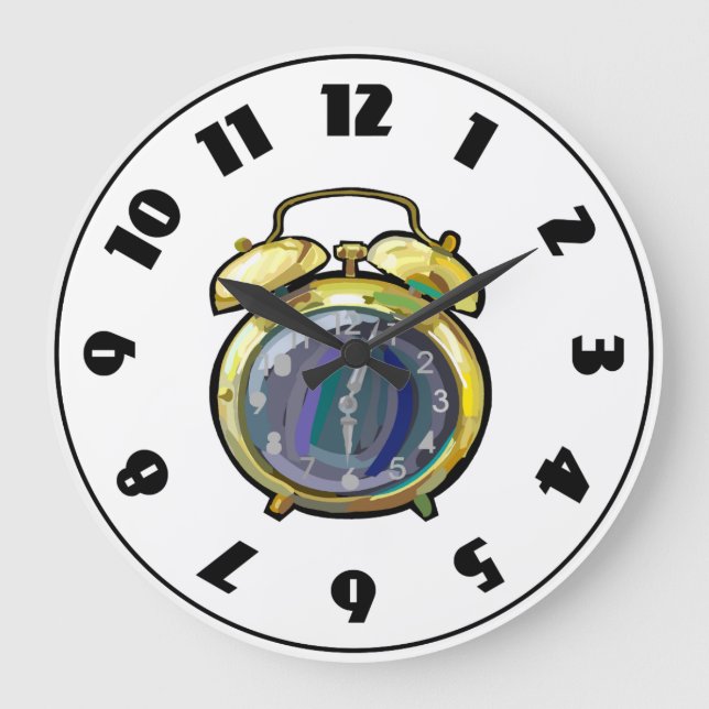 Redondo Grande Reloj de reloj de alarma (Anverso)