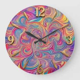 Redondo Grande Reloj de Remolinos de Color