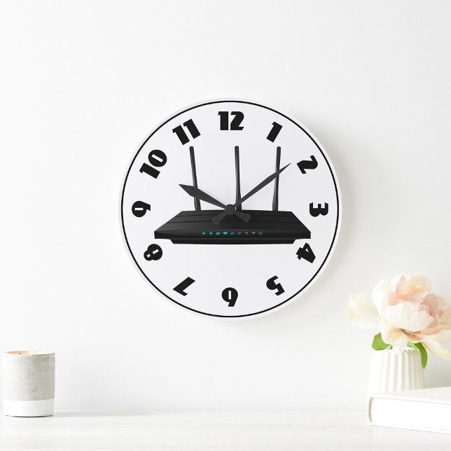 Redondo Grande Reloj de router inalámbrico (Subido por el creador)