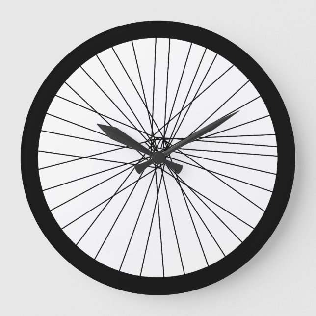 Redondo Grande Reloj de rueda de bicicleta (gráfico impreso en 2D (Anverso)