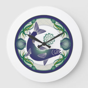 Redondo Grande Reloj de salmón