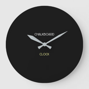 Redondo Grande Reloj de salón de clase acrílico negro