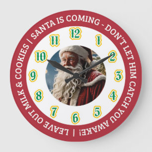 Redondo Grande Reloj de Santa la Noche de Navidad