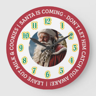 Redondo Grande Reloj de Santa la Noche de Navidad