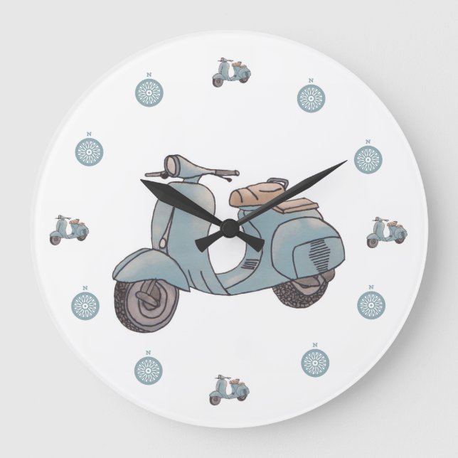 Redondo Grande Reloj de Scooter (Anverso)
