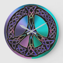 Reloj de señas de la paz del nudo celta colorido d