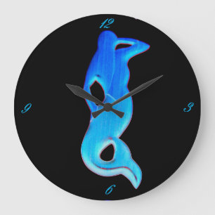 Redondo Grande reloj de sirena de observación azul