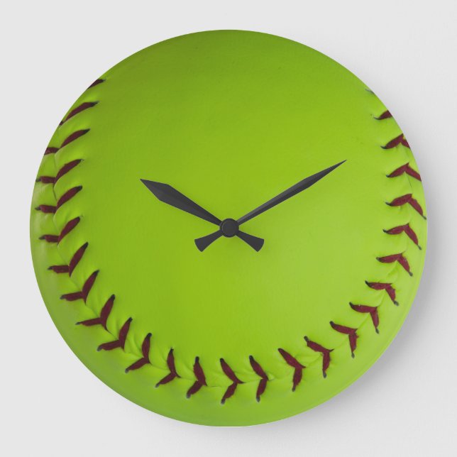 Redondo Grande Reloj de softbol (Anverso)