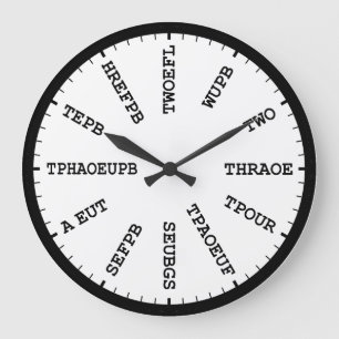 Redondo Grande Reloj de Steno Stenography Reporter