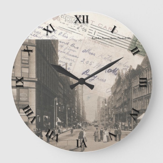Redondo Grande Reloj de tarjetas postales Cleveland Ohio - Euclid (Anverso)