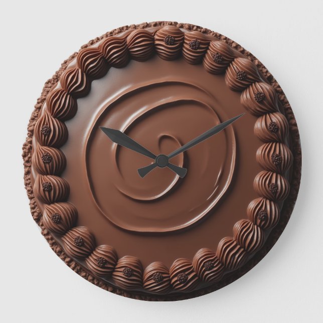 Redondo Grande reloj de tarta de chocolate (Anverso)