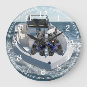 Redondo Grande Reloj de Terrier Escocés
