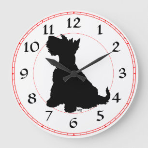 Redondo Grande Reloj de Terrier Escocés