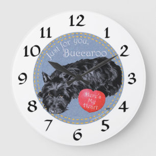 Redondo Grande Reloj de Terrier Escocés