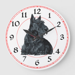 Redondo Grande Reloj de Terrier Escocés