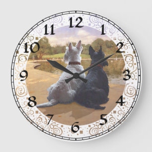 Redondo Grande Reloj de Terrier Escocés