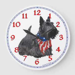 Redondo Grande Reloj de Terrier Escocés