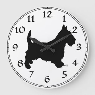 Redondo Grande Reloj de Terrier Escocés