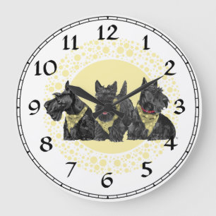 Redondo Grande Reloj de Terrier Escocés