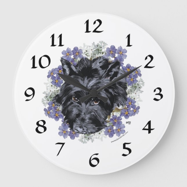 Redondo Grande Reloj de Terrier Escocés (Anverso)