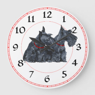 Redondo Grande Reloj de Terrier Escocés