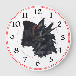 Redondo Grande Reloj de Terrier Escocés