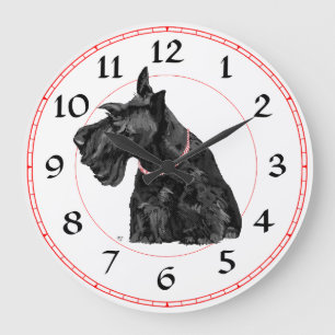 Redondo Grande Reloj de Terrier Escocés