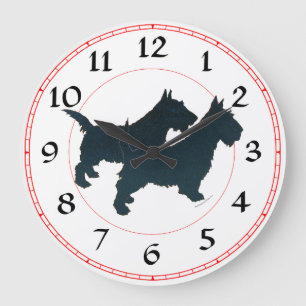 Redondo Grande Reloj de Terrier Escocés