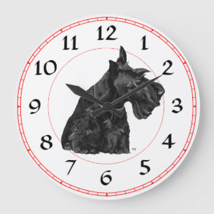 Redondo Grande Reloj de Terrier Escocés