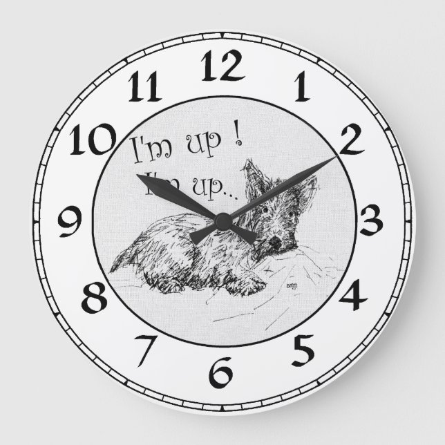 Redondo Grande Reloj de Terrier Escocés (Anverso)