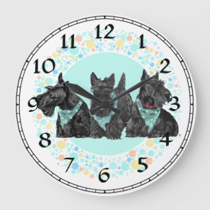 Redondo Grande Reloj de Terrier Escocés