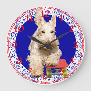 Redondo Grande Reloj de Terrier Escocés