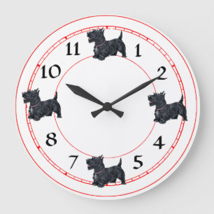 Redondo Grande Reloj de Terrier Escocés