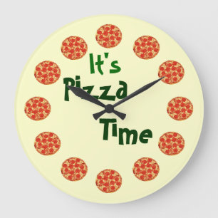 Redondo Grande Reloj de tiempo de la pizza