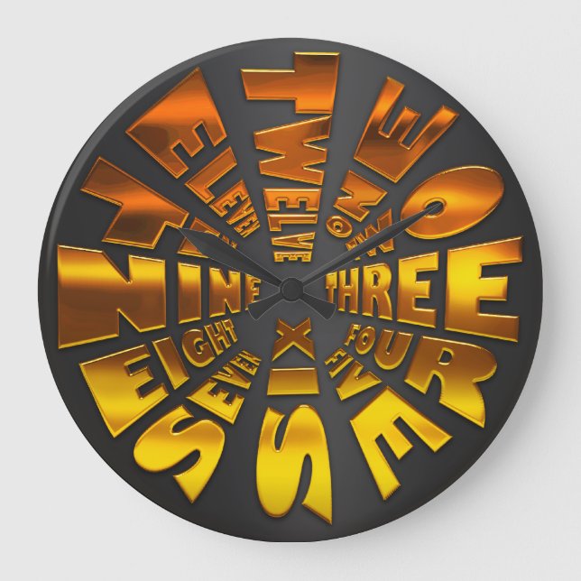 Redondo Grande Reloj de tiempo de palabra (Anverso)