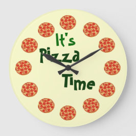 Redondo Grande Reloj de tiempo de pizza