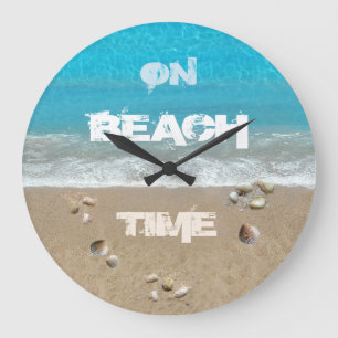 Redondo Grande Reloj de tiempo de playa (personalizable)