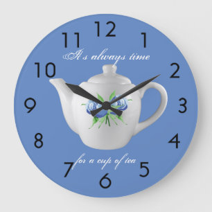 Redondo Grande Reloj de tiempo del té (azul)