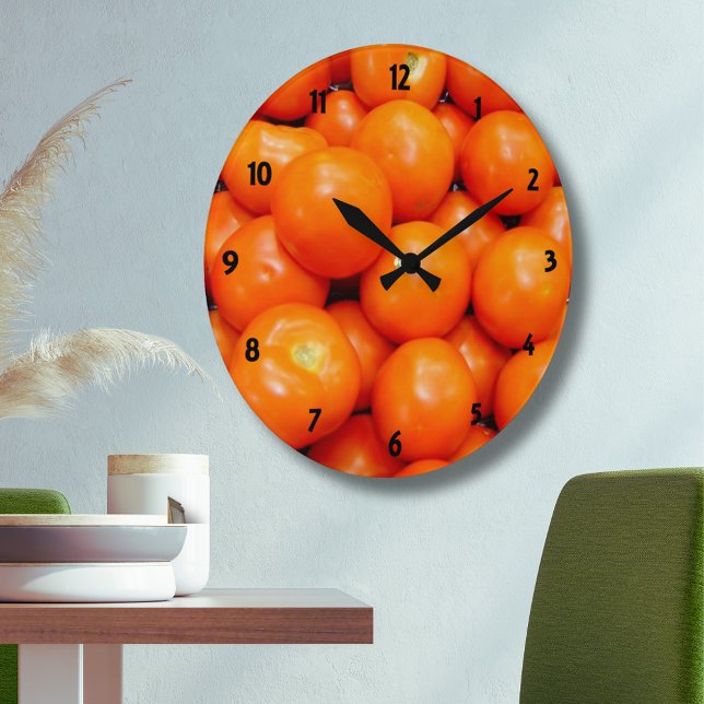 Redondo Grande Reloj de tomates rojos (Red Tomatoes Clock)