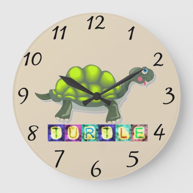 Redondo Grande Reloj de tortuga (Anverso)