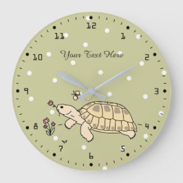 Redondo Grande Reloj de tortuga ruso personalizable
