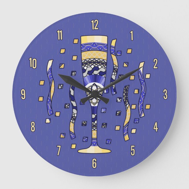 Redondo Grande Reloj de tostadas de Año Nuevo (Anverso)