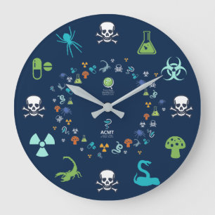 Redondo Grande Reloj de toxicidad ACMT/ToxIC - Diseño azul oscuro