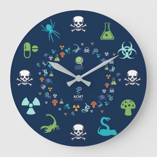 Redondo Grande Reloj de toxicidad ACMT/ToxIC - Diseño azul oscuro (Anverso)