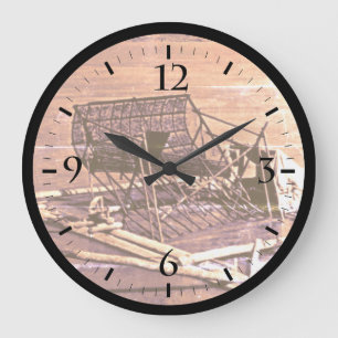 Redondo Grande Reloj de trampa de peces Vintage USA Alaska Yukon