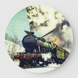 Redondo Grande Reloj de tren de vapor